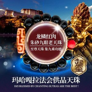 玛哈嘎拉朱砂九眼老天珠