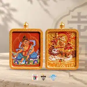 双面黄财神小唐卡