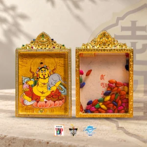 黄财神后装藏小唐卡