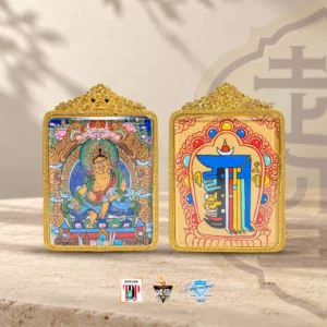 精品黄财神小唐卡