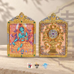 Regong Green Tara Mini Thangka — Ritual-Fill Edition