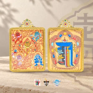 Regong Five Jambhalas Mini Thangka