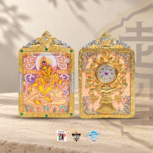 Regong Yellow Jambhala Mini Thangka