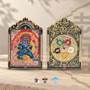 Regong Black Jambhala Mini Thangka